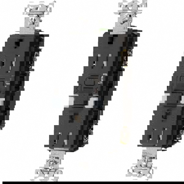 GFCI Receptacles; Grade: Commercial ; NEMA Configuration: 5-15R ; Amperage: 15 ; Reset Type: Manual ; Wiring Method: Back ; Number of Phases: 1